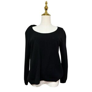 Talbots Petites Pure Cashmere Black Long Sleeve Sweater Sz L